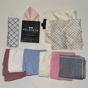 Men’s Pocket Squares and Handkerchiefs Gingham, Plaid, White, Polka Dot